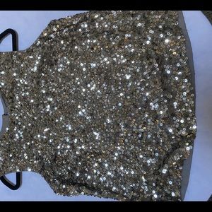 Vince sleeveless sequin gray/taupe blouse